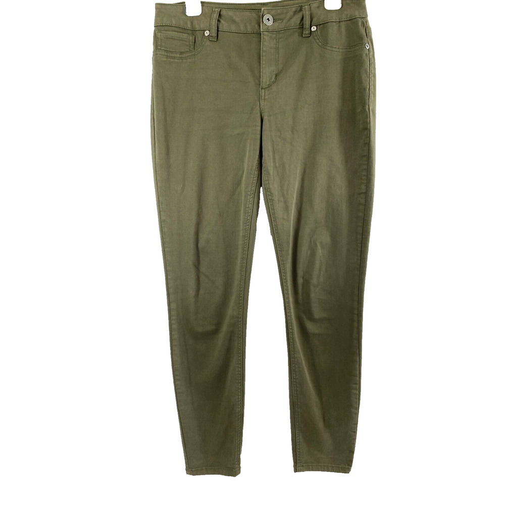 Maurice Jeans Womens Size M-R Olive Green Stretch Skinny‎ Comfy